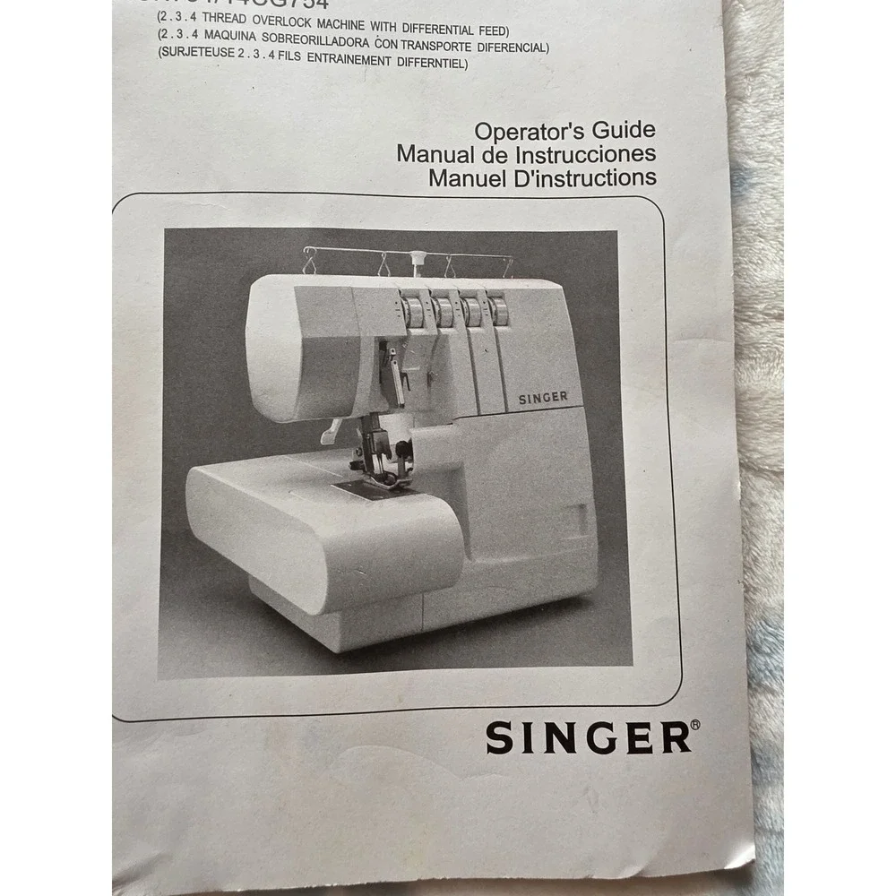 Singer‎ Overlock Manual 14SH744 14CG744 14SH754 14CG754 Operators Guide Serger